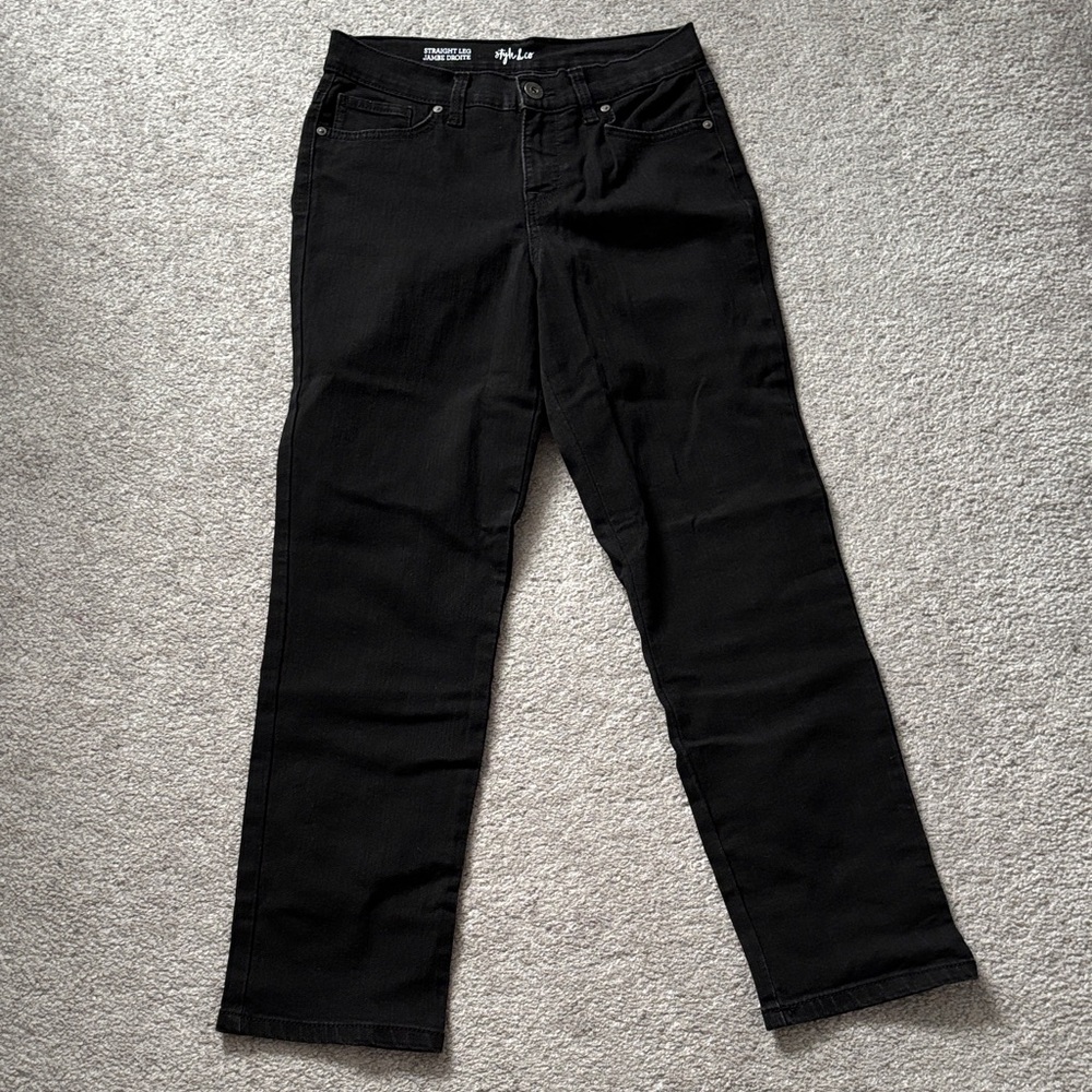 Style & Co. Women's Straight Leg Black Jeans